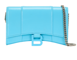Hourglass Wallet On Chain, Leather, Blue, MII, DB/B, 2*